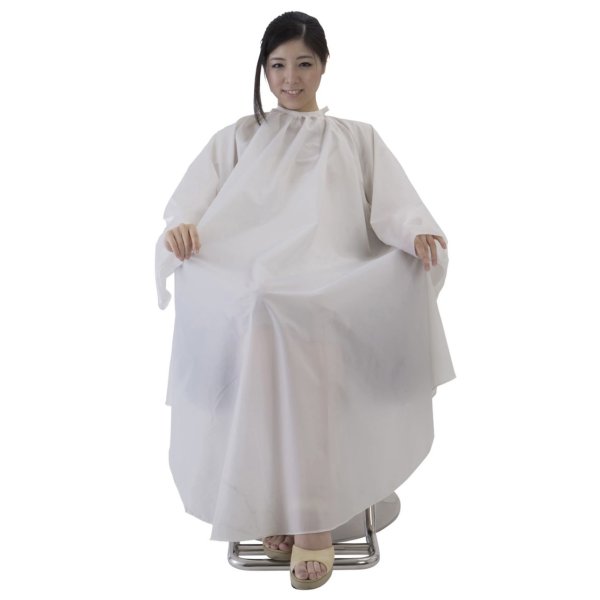 画像4: 袖付カットクロスBasic(防水仕様) ホワイト (4)